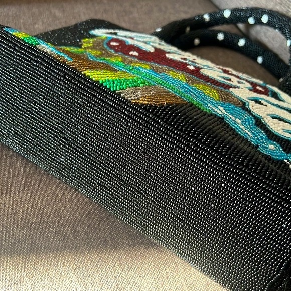 RARE Vintage SEED BEADED COCA COLA Top Handle Bag - Picture 9 of 15